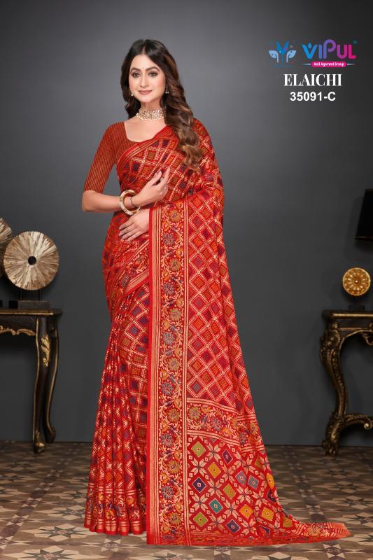 Vipul Elaichi 35091 A To D Saree wholesale market in Mumbai