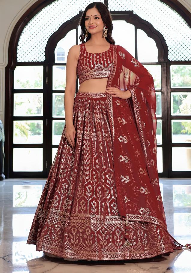 Zeel Clothing vol 30 Maroon Georgette lehenga choli wholesale