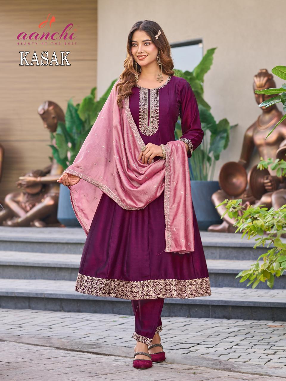 Aanchi kasak 3pcs kurti fabric wholesale online 