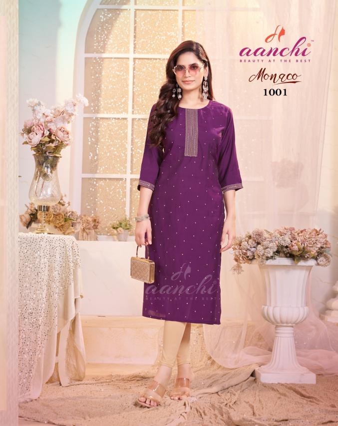 Aanchi monaco high quality kurtis wholesale