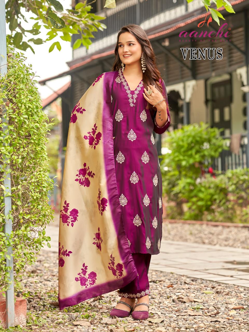Aanchi venus 3pcs silk kurtis wholesale
