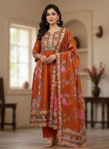 Adhya beautiful maslin suit hertiage kurtis wholesale