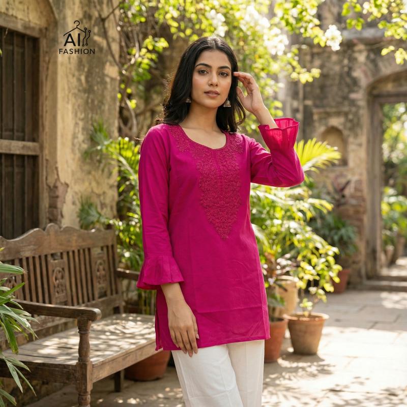 Ai fashion charmi vol 2 short top chikankari kurtis wholesale 