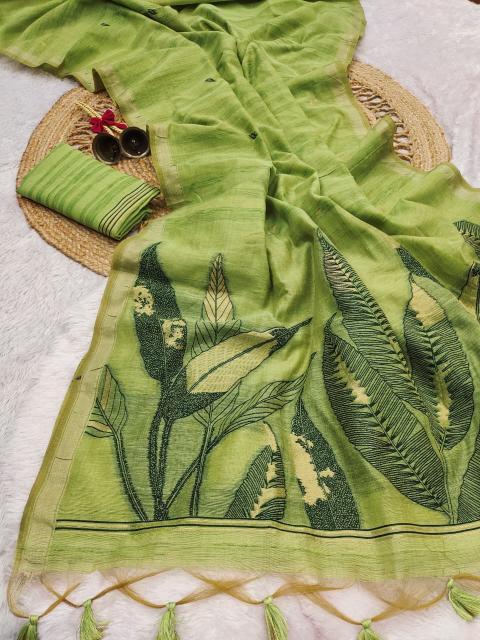 Akshara ghicha cotton surat market saree