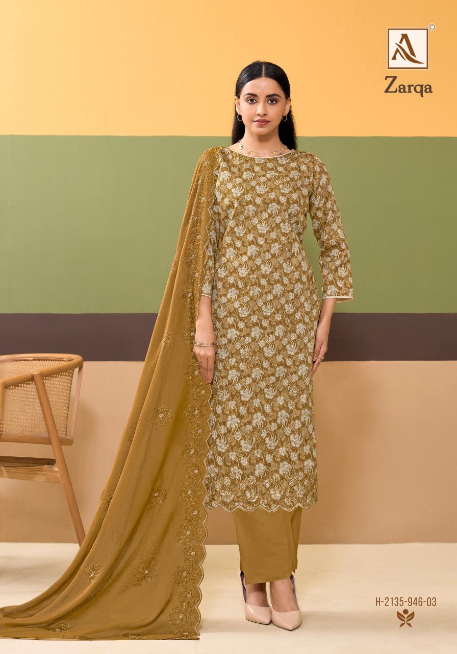 Alok suit zarqa cotton dress material wholesale market