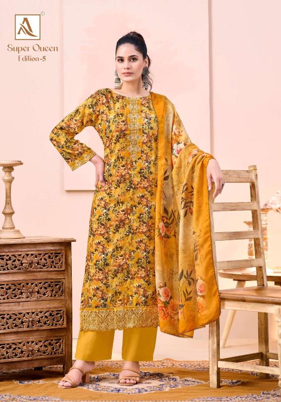 Alok Suits Super Queen Edition- 5 wholesale reyon pakistani dress material