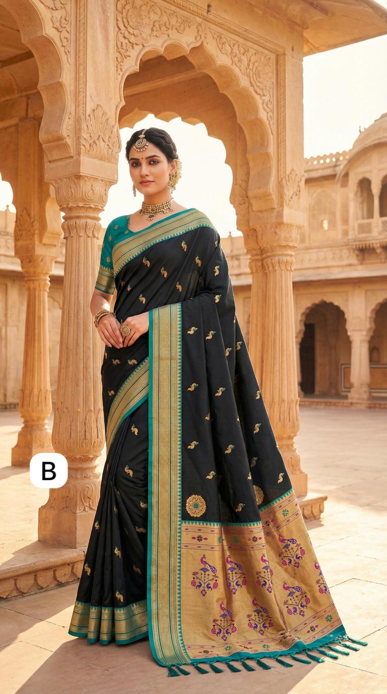Anupama black speical edition cheapest saree market in surat