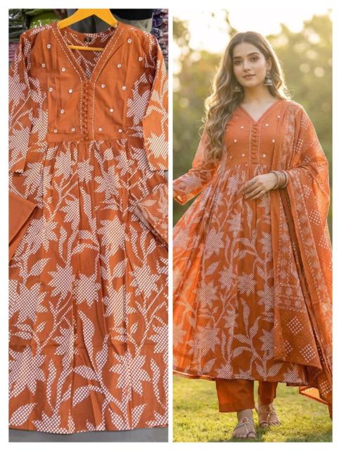 Ballika anarkali 3pcs cotton wholesale kurtis 