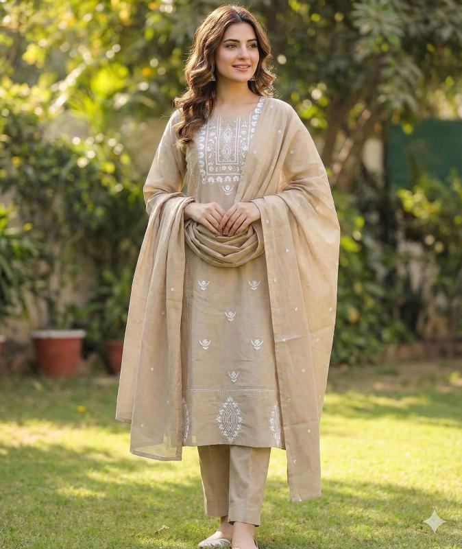 Ballika embroidery work 3pcs gota patti kurtis wholesale