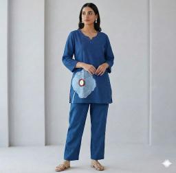 Ballika mirror work punjabi cord set