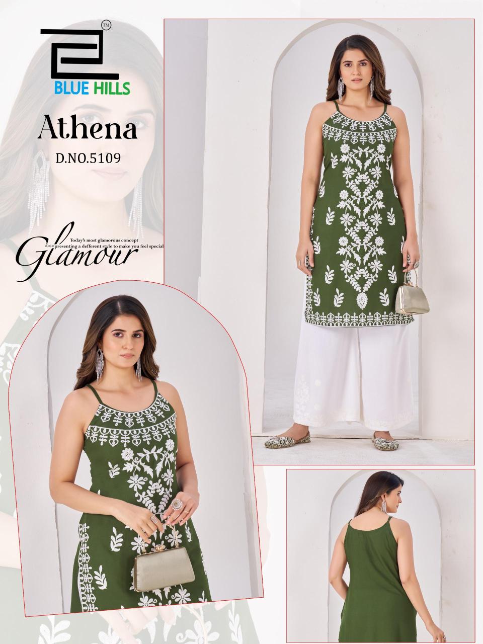 Blue hills athena jaipuri print rayon kurti wholesaler