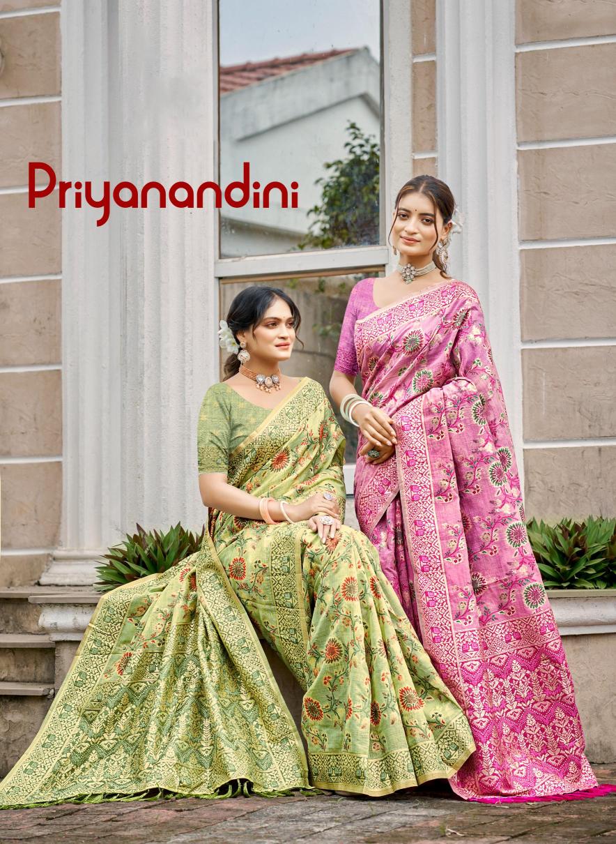 Bunawat - Priyanandini Sangam Prints Cotton Silk With Meena Woven Work Traditional Saree