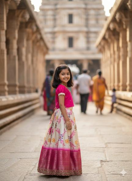 Coconut Kids Silk Orange Surat lehenga wholesale price