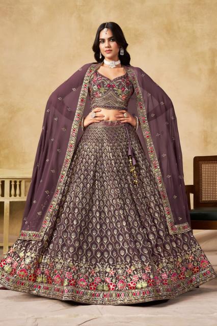 CULTURAL Georgette Light Purple Bridal lehenga choli in Surat