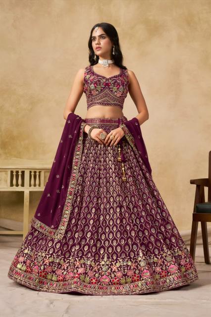 CULTURAL Georgette Maroon Designer lehenga choli in Surat