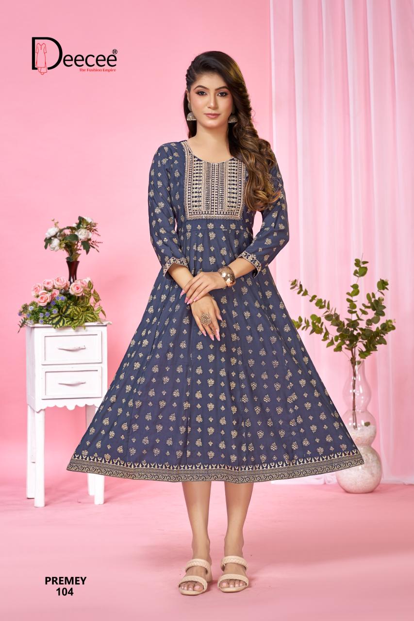 Deecee premey kali style flared wholesale kurtis