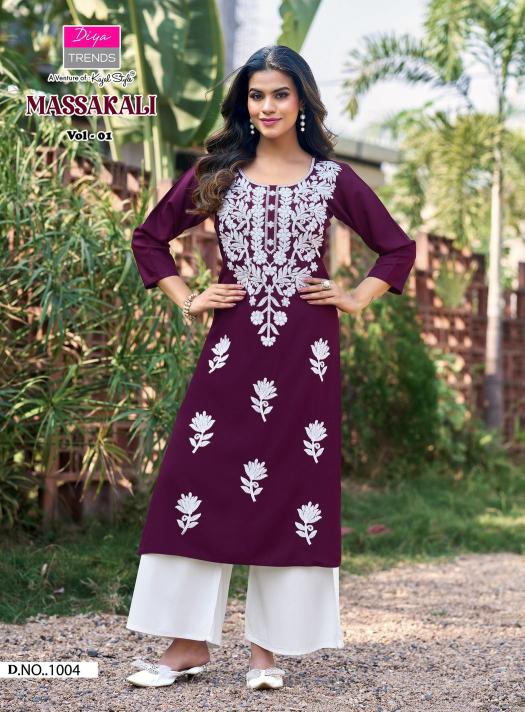 Diya trends massakali lucknowi kurti wholesale