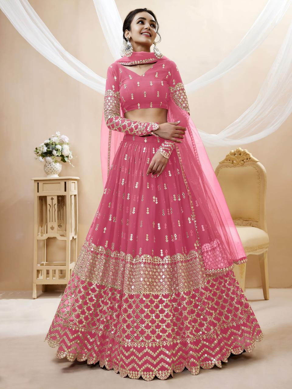 Expression vol 1 Georgette Pink Latest lehenga choli retailer