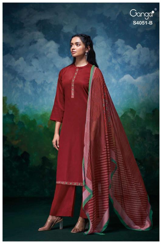 Ganga eshal 4051 wholesale dress material dealer bengaluru karnataka 