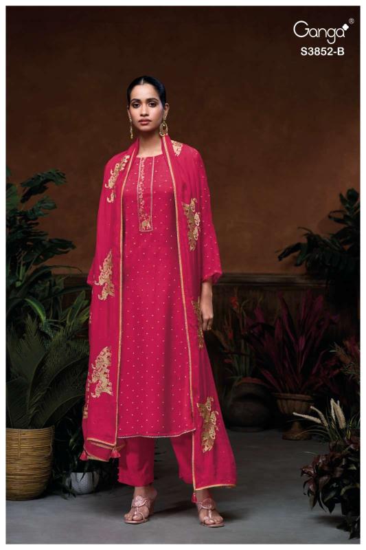 Ganga klyra 3852 wholesale dress material dealer 