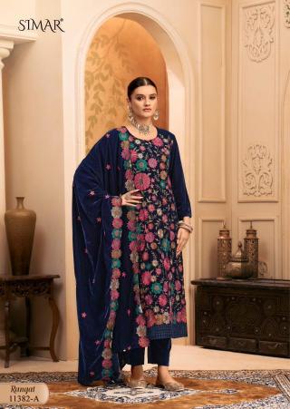 Glossy simar rangat velvet wholesale dress material dealers in surat