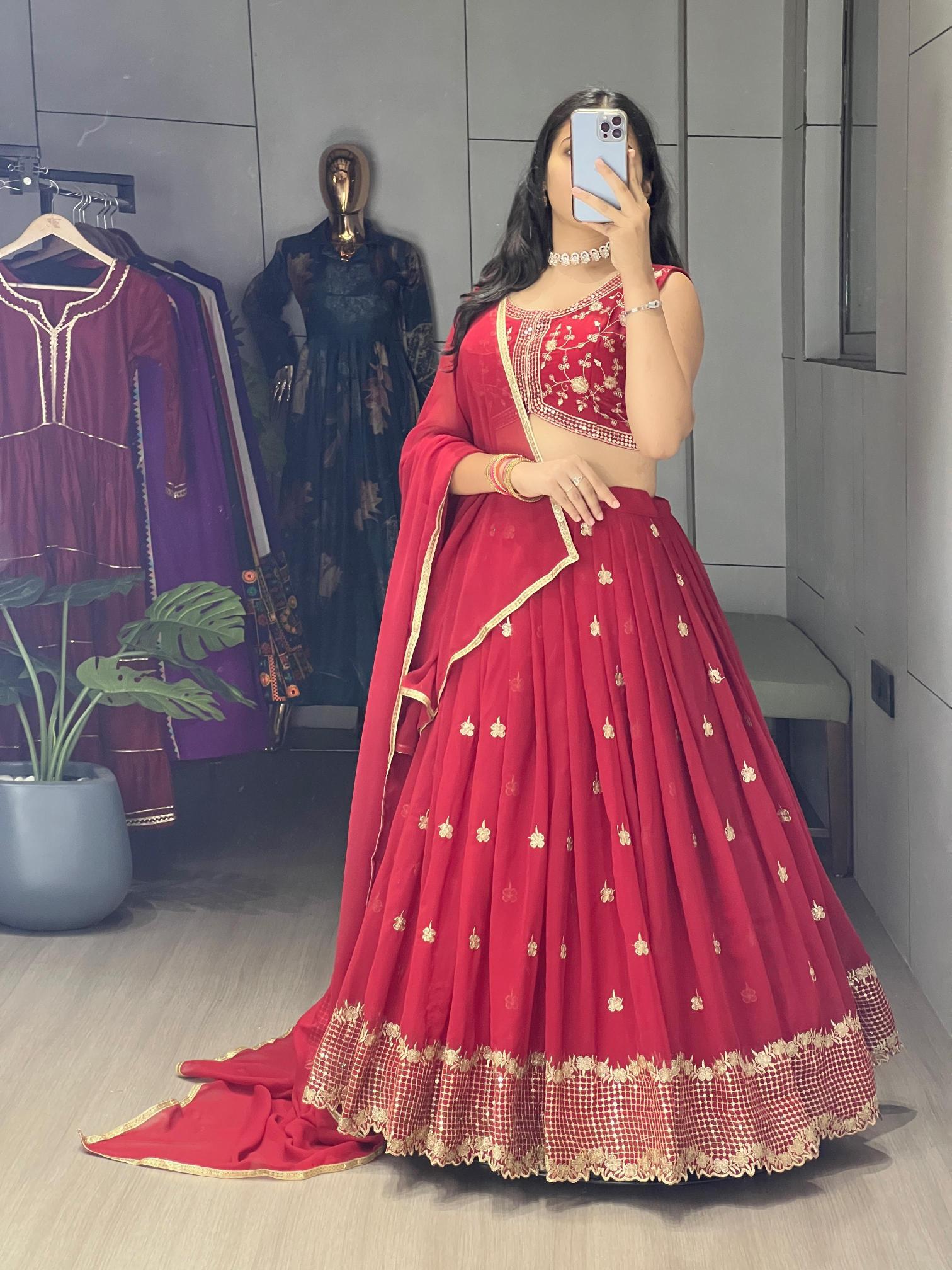 GRTN 9036 MRN Gorgette Vintage lehenga choli dealer in Ahmedabad