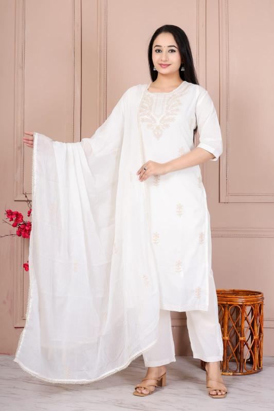 Janni neck design cotton 3pcs kurti wholesale market