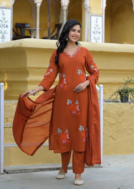 Janni v neck 3pcs cotton kurtis wholesale market