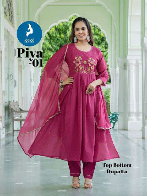 Kaya piya anarkali 3pcs kurti wholesaler in ahmedabad