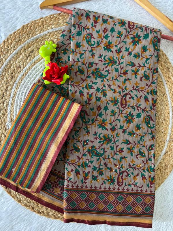 Lakhani kalmkari print saree wholesale price in surat