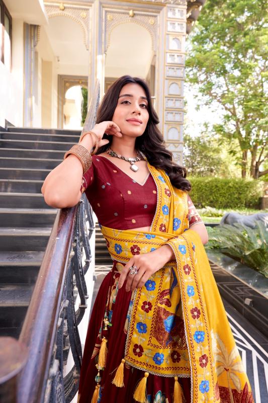 LNB 1239 Tasar Silk MRN Customized lehenga choli in Bangalore