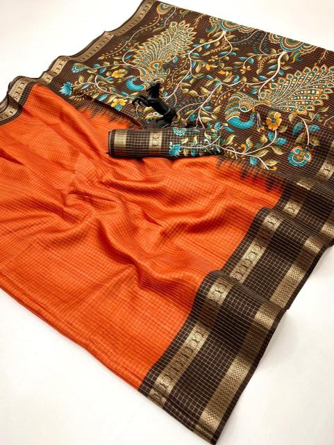 Malhar festival-vol-11 rust orange colour wholesale saree market surat