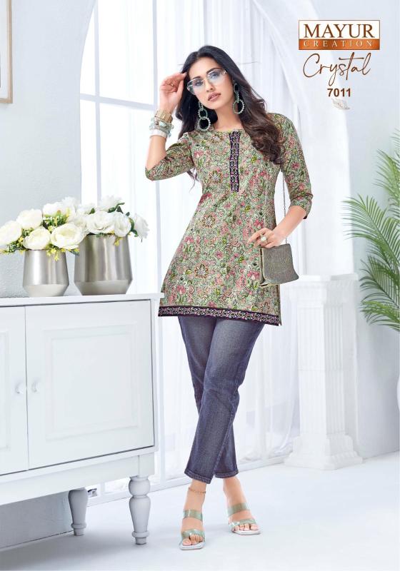 Mayur crystal vol-7 short tops kurtis in wholesale