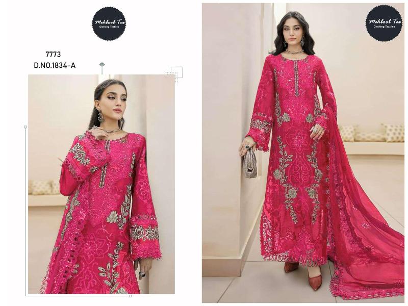 Mehboob tex 7773 d.no 1834 pakistani suits wholesale india