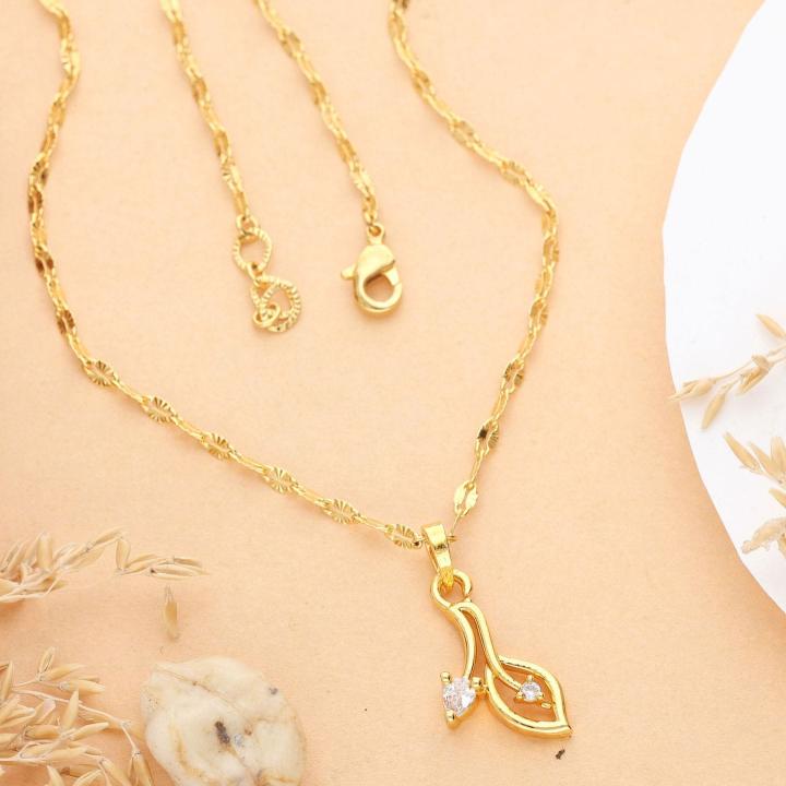 Micro Gold polish chain pendant 690 Imitation diamond jewelry