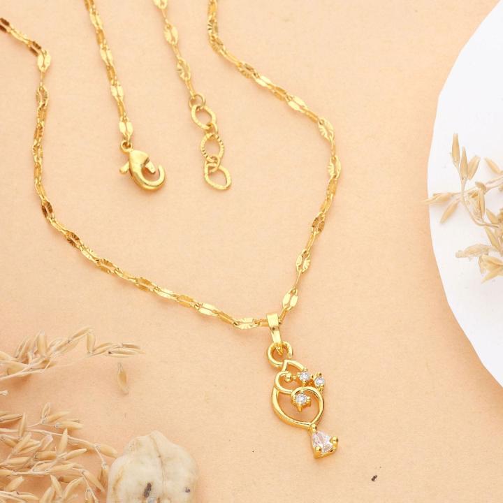 Micro Gold polish chain pendant 696 Trendy imitation jewelry