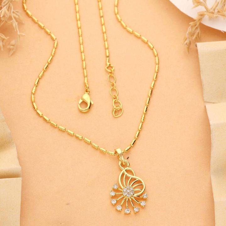 Micro gold polish chain pendant 725 Kolkata imitation jewelry market