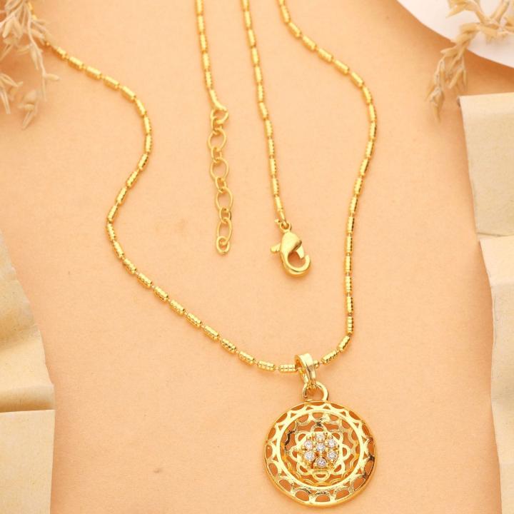 Micro gold polish chain pendant 728 Kolkata jewelry market