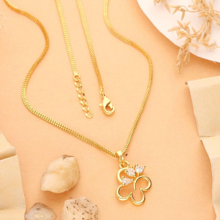 Micro gold polish chain pendant 731 Affordable fashion jewelry in Bangalore