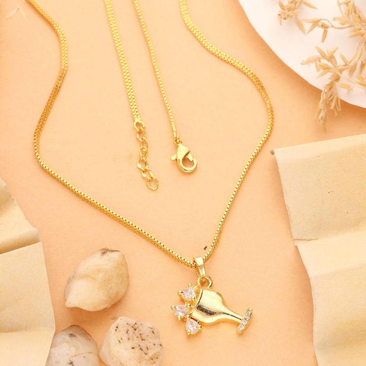 Micro gold polish chain pendant 735 Trendy imitation jewelry in Bangalore