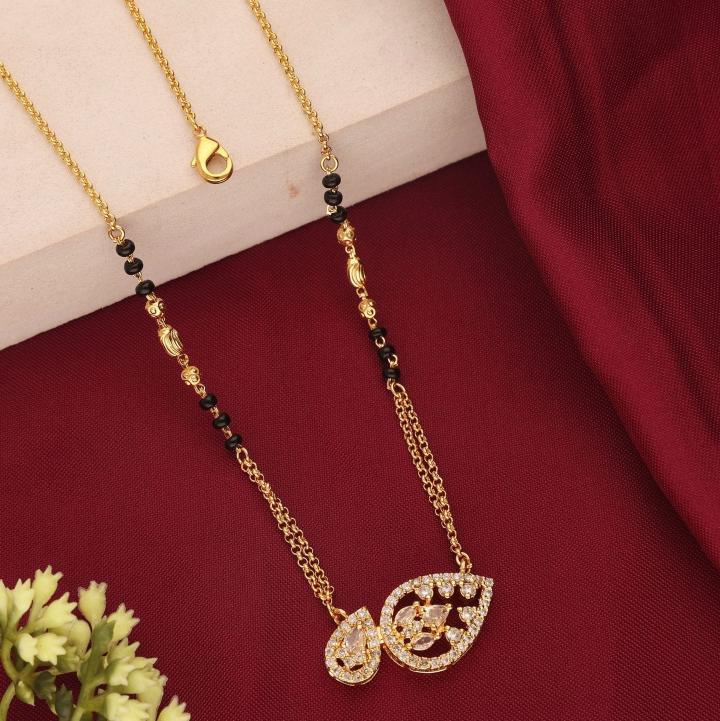 Micro gold polish manglsutra 1971 Imitation pearls in Pune