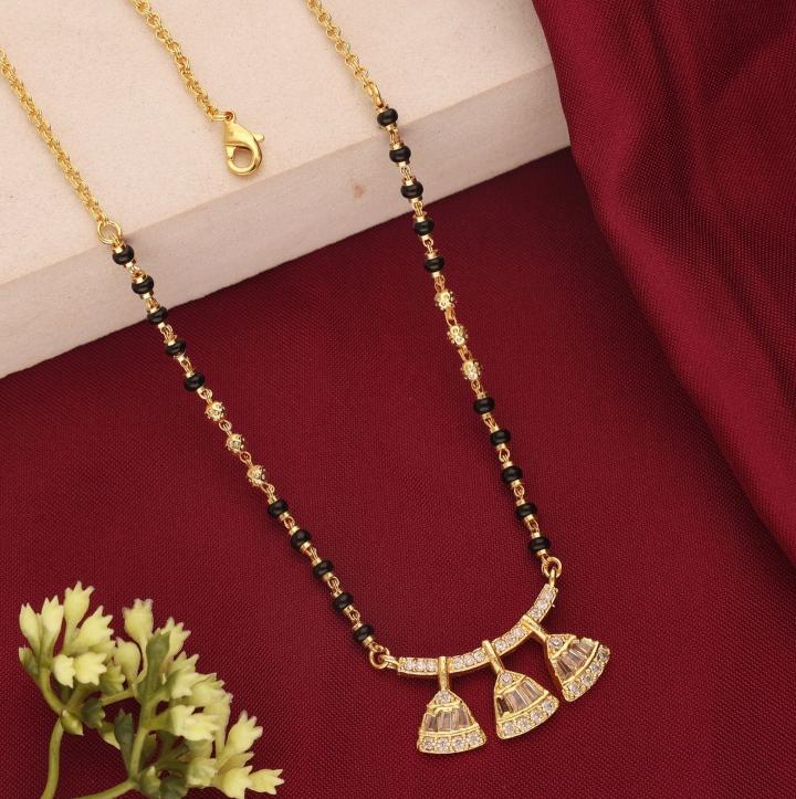 Micro gold polish manglsutra 1973 Imitation Kundan jewelry in Pune