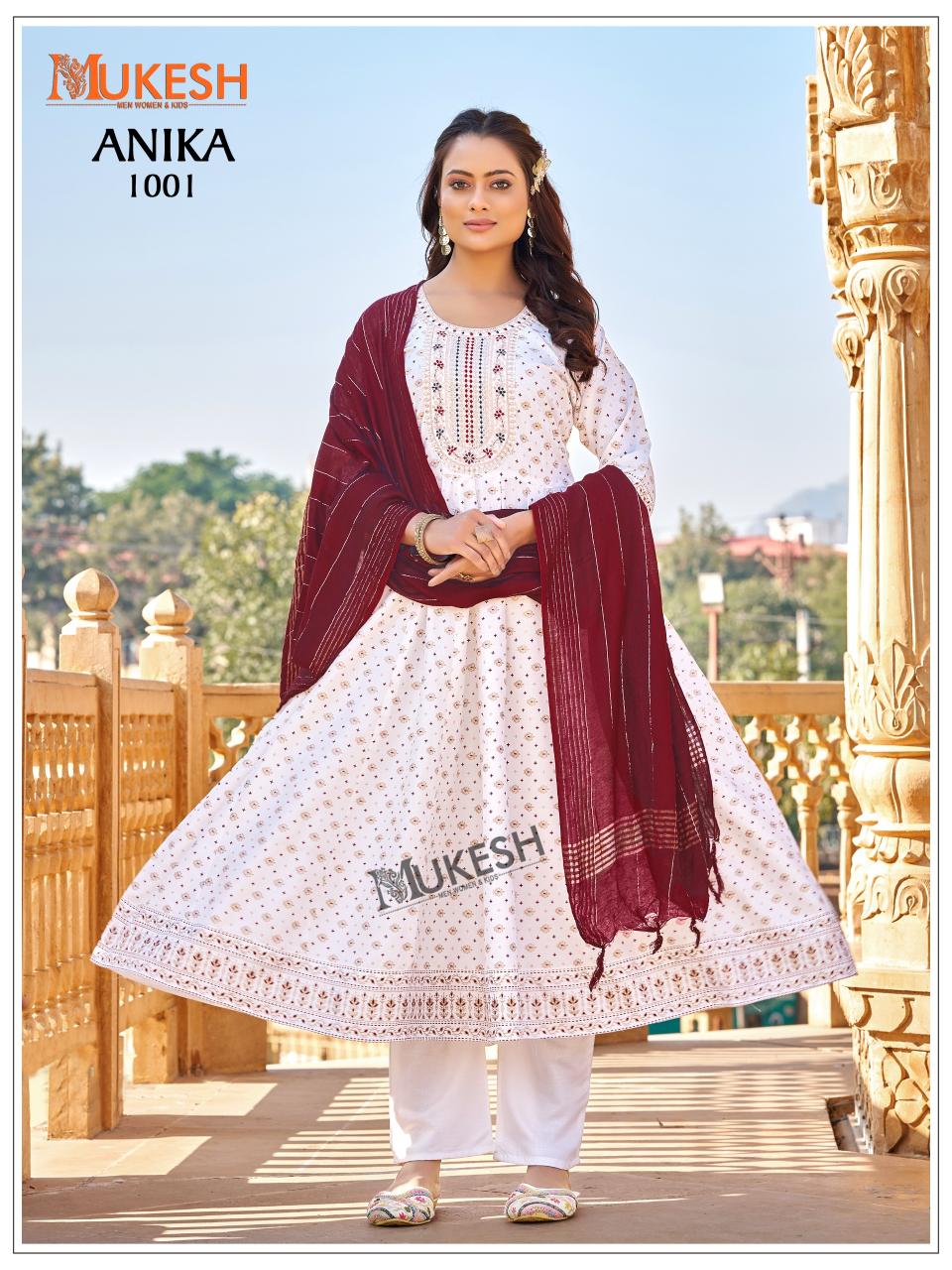 Mukesh anika anarkali style kurti design wholesale 
