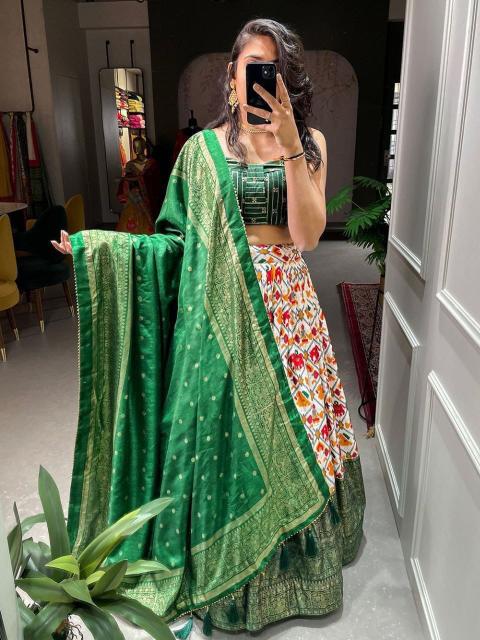 NEW DULHAN Dola silk Green Designer lehenga choli wholesalers in Mumbai