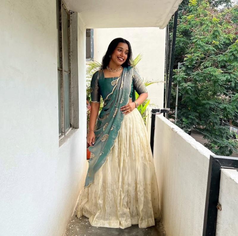 PC-549 fendy silk Sky Blue Designer lehenga choli for resale in Ahmedabad