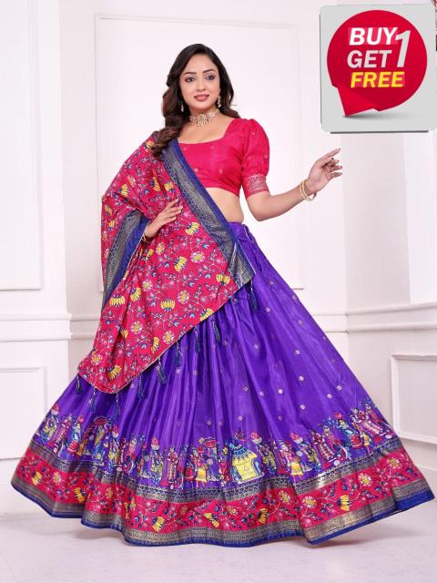 Piyuji Dolla silk Blue Lehenga choli distributors in Mumbai