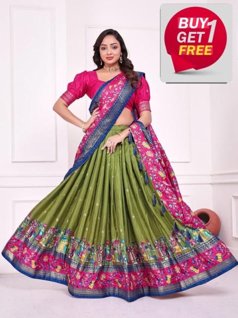 Piyuji Dolla silk Green Latest lehenga choli collection in Mumbai