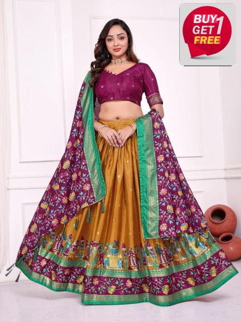 Piyuji Dolla silk Yellow Bridal lehenga choli manufacturers in Mumbai
