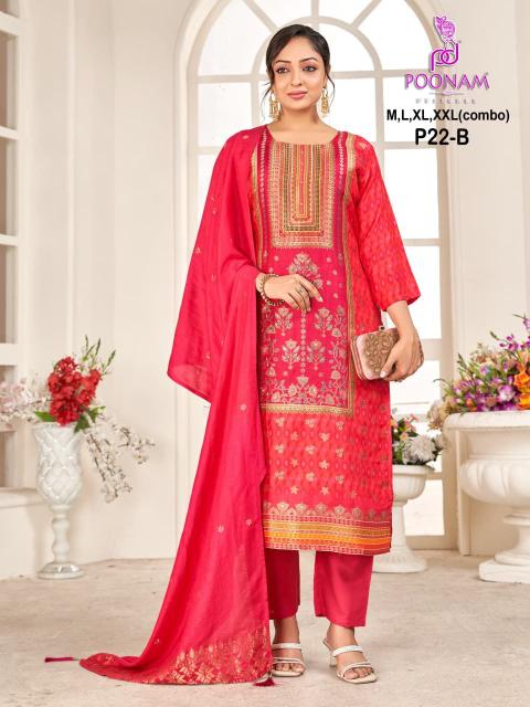 Poonam designer d.no p22 B pakistani original suits wholesale