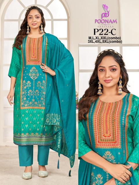 Poonam designer d.no p22 C pakistani linen suits wholesale